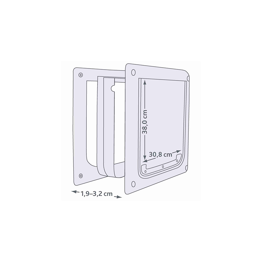 Trixie Průchozí dvířka pro psy M-XL dvoucestné 39 x 45 cm Obrázek