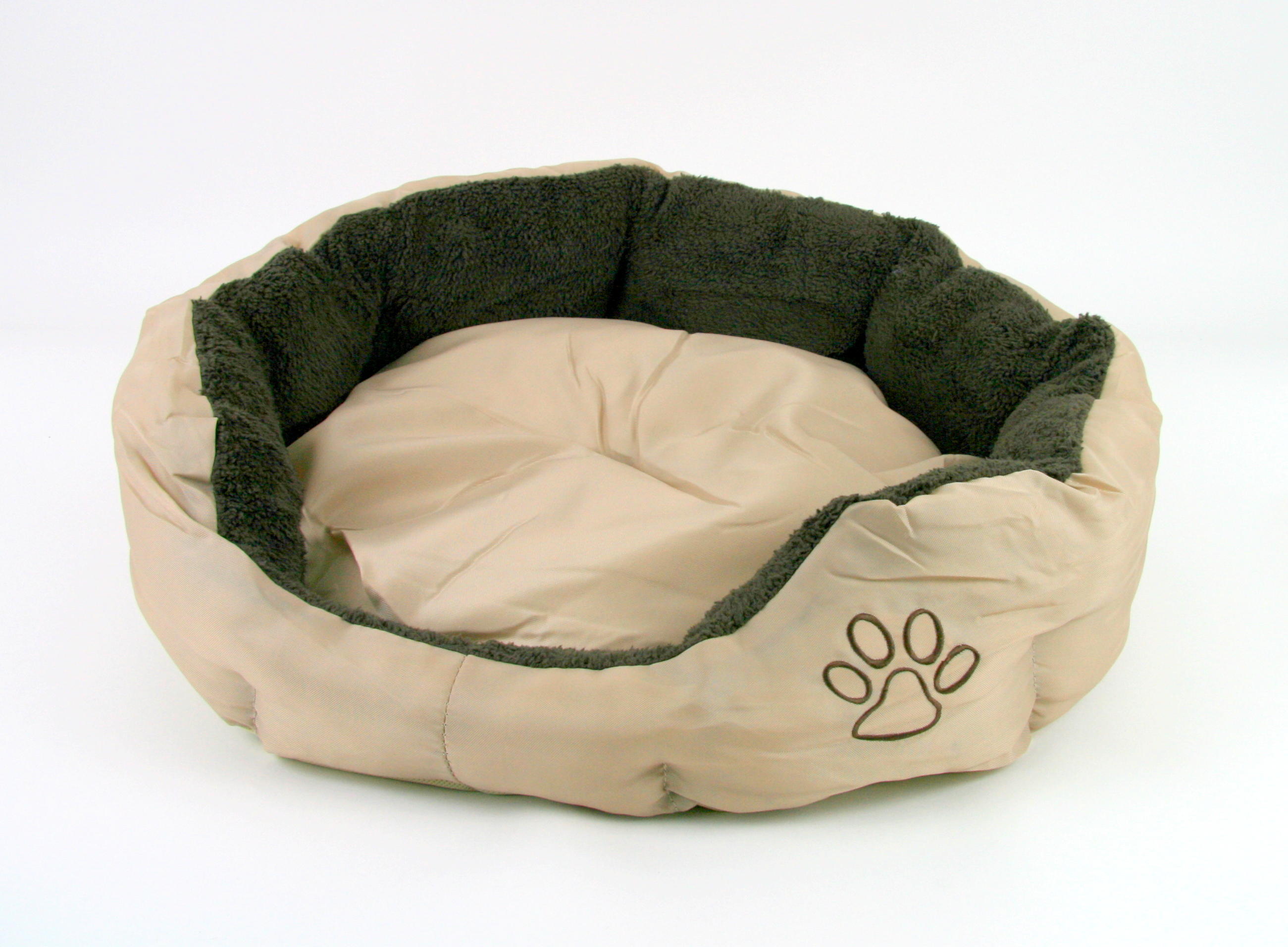 Akinu AK Pelech nylon&fleece kulatý M 57x52cm s tlapkou, hnědý Barva: Béžová Obrázek