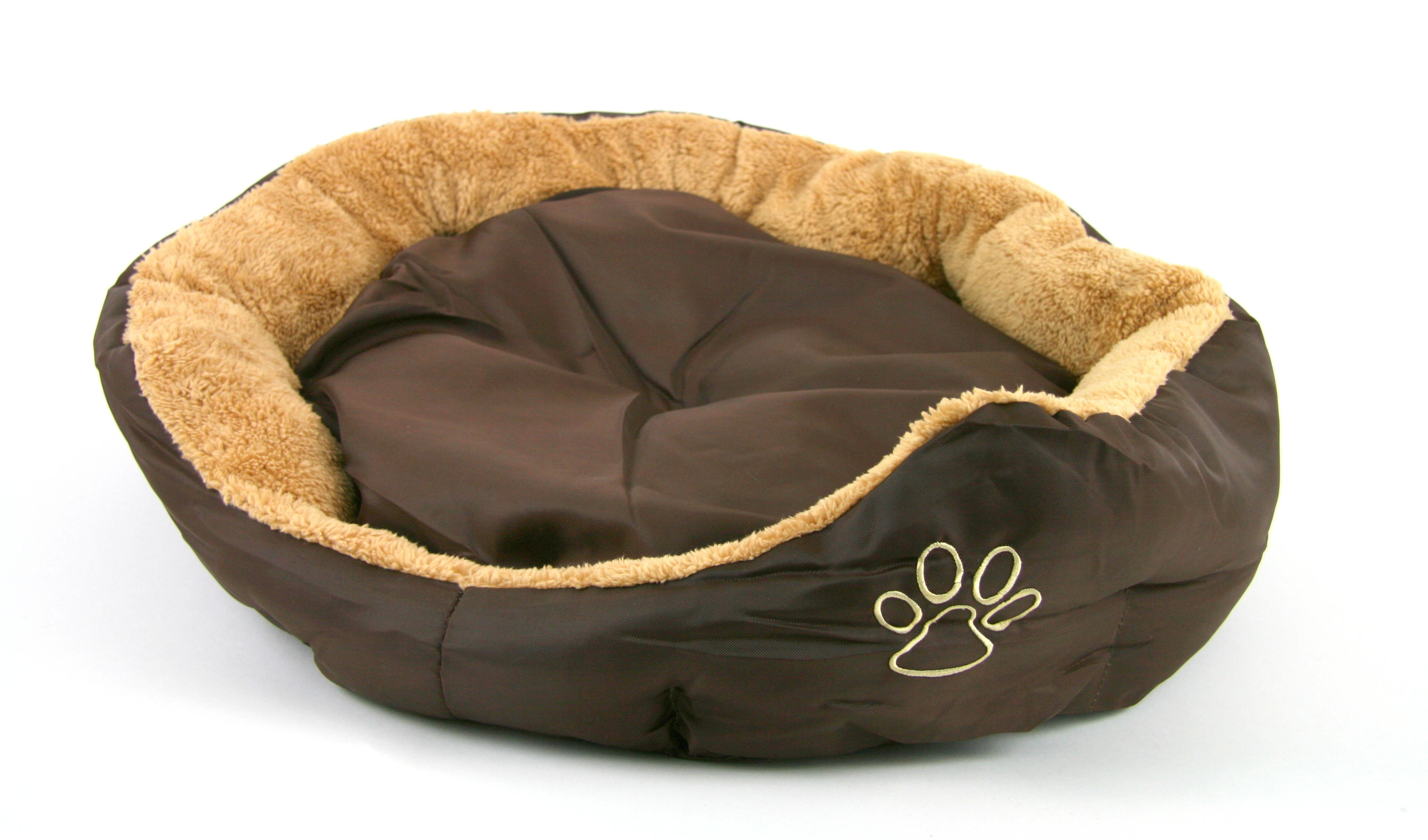 Akinu AK Pelech nylon&fleece kulatý M 57x52cm s tlapkou, hnědý Barva: Béžová Obrázek