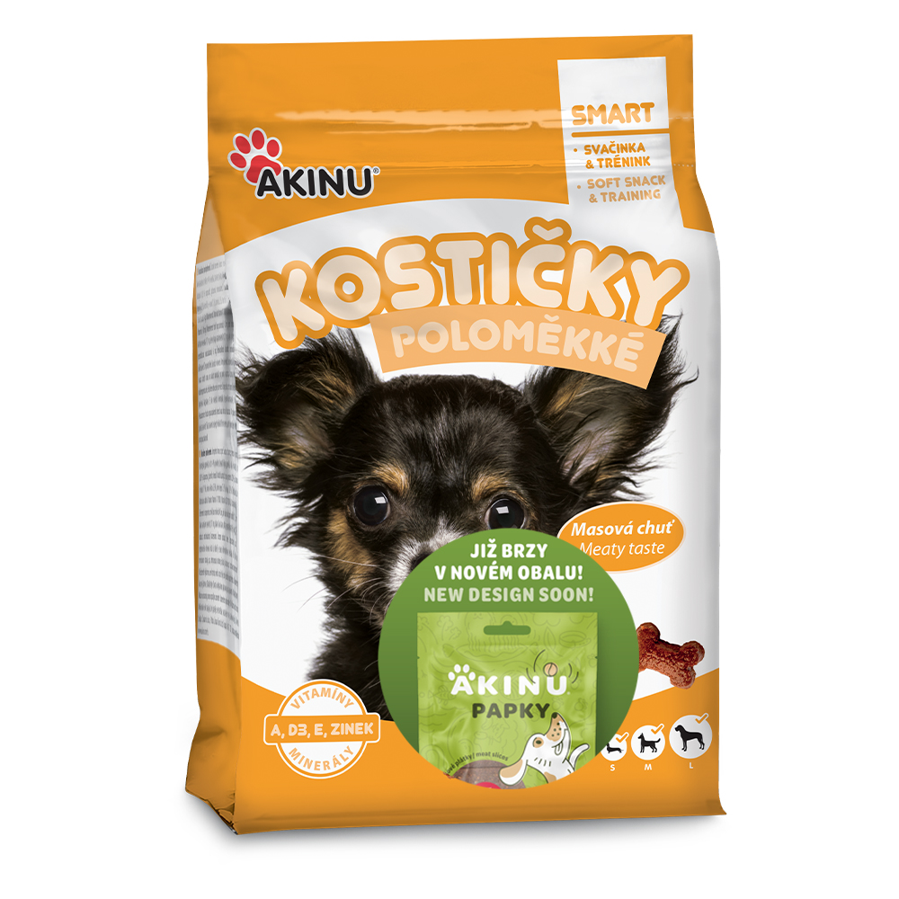 Akinu Poloměkké kostičky pamlsek pro psy 500 g