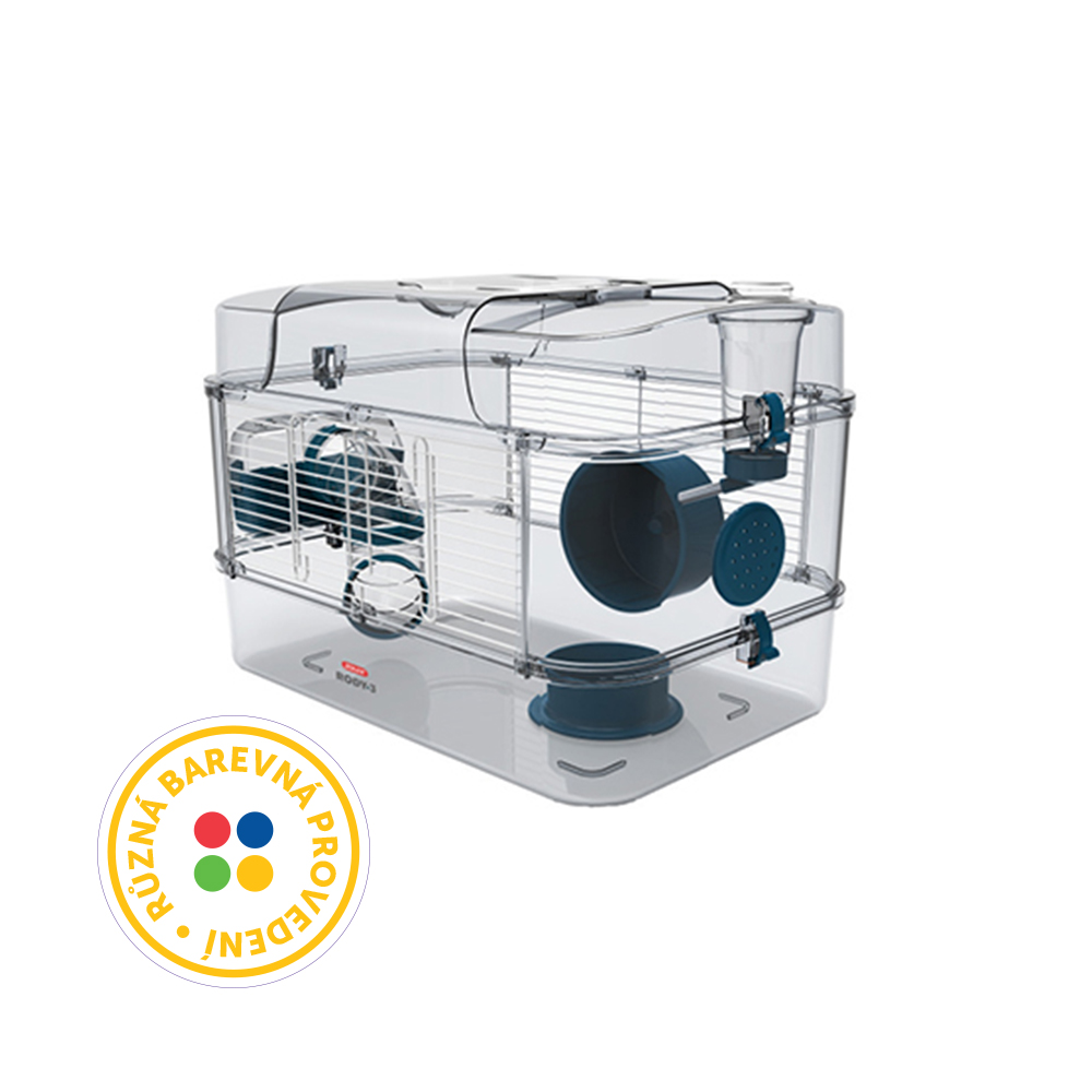 Zolux klec křeček Rody 3 SOLO 41x27x28 cm Barva: Červená Obrázek