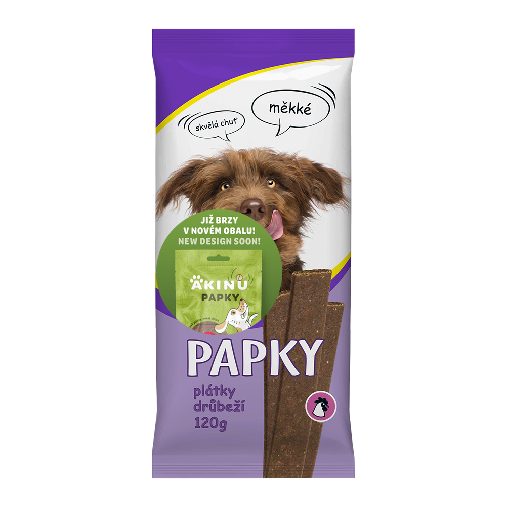 Akinu PAPKY Drůbeží plátky pamlsek pro psy 120 g