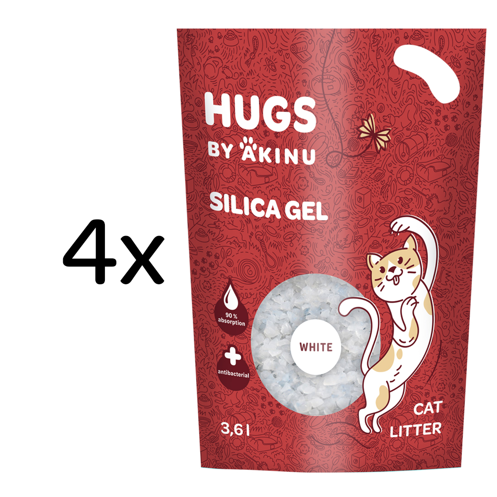 HUGS by Akinu Silika gel bílý stelivo pro kočky 3,6 l MTP 4 ks