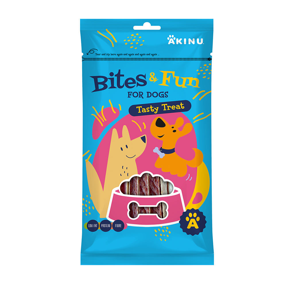 Akinu BITES & FUN Jehněčí sendvič pamlsek pro psy 85 g