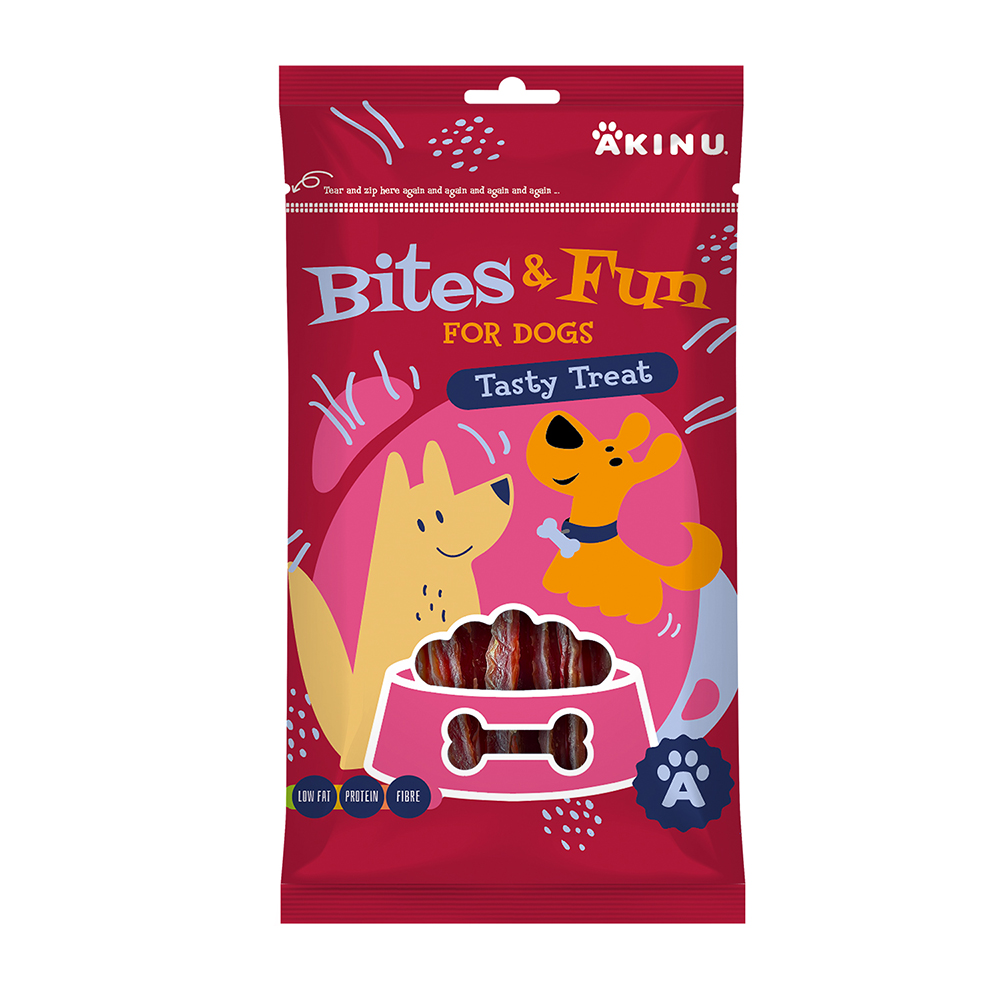 Akinu BITES & FUN Kachní prsíčka pamlsek pro psy 85 g