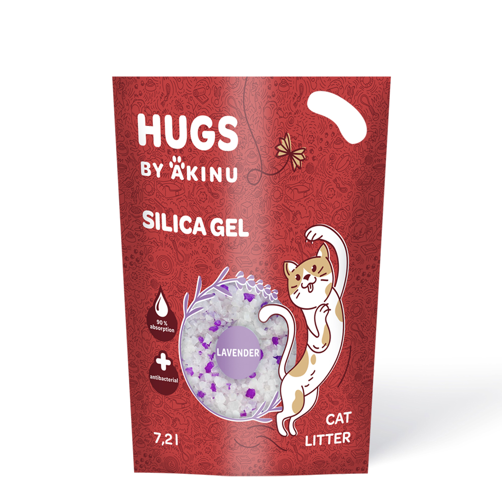 HUGS by Akinu Silika gel levandule stelivo pro kočky 7,2 l
