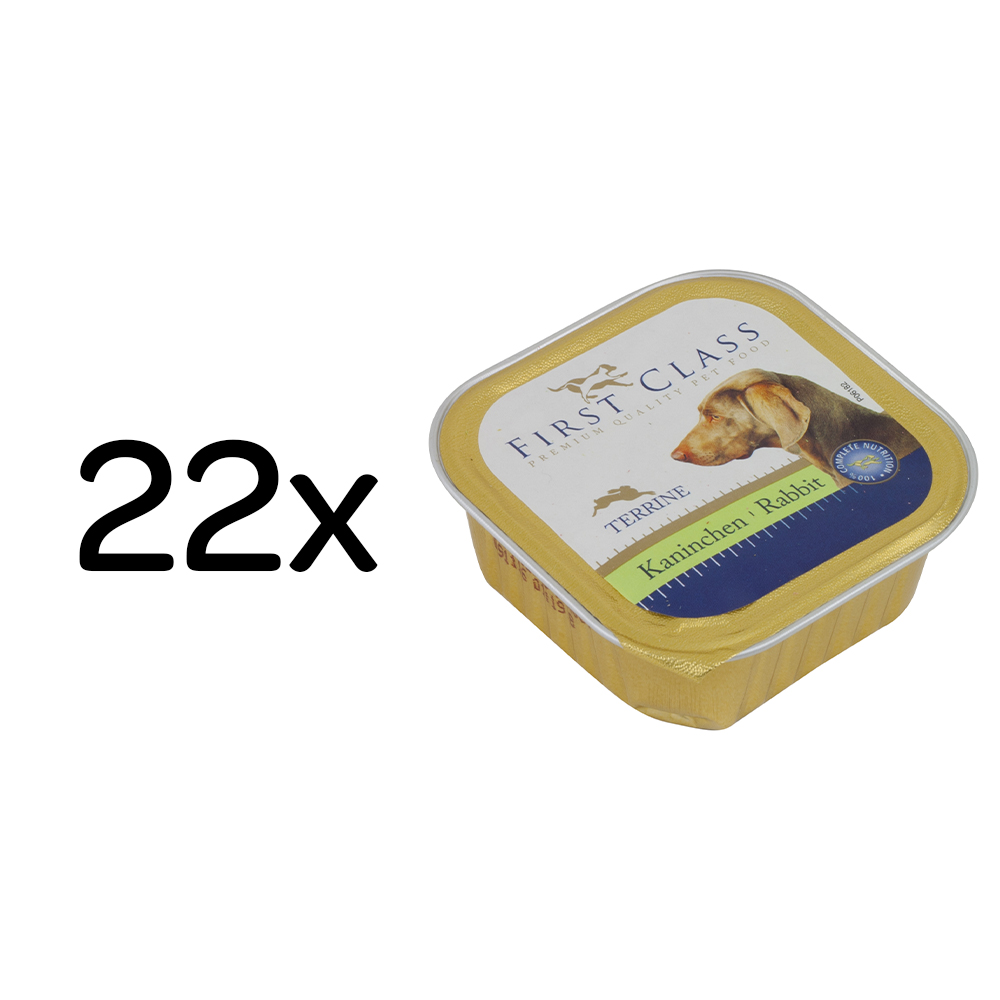 FIRST CLASS Králičí paštika pro psy 22 x 150 g
