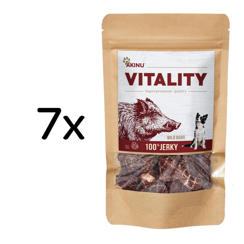 Akinu VITALITY Divočák jerky pamlsek pro psy 7 x 50 g