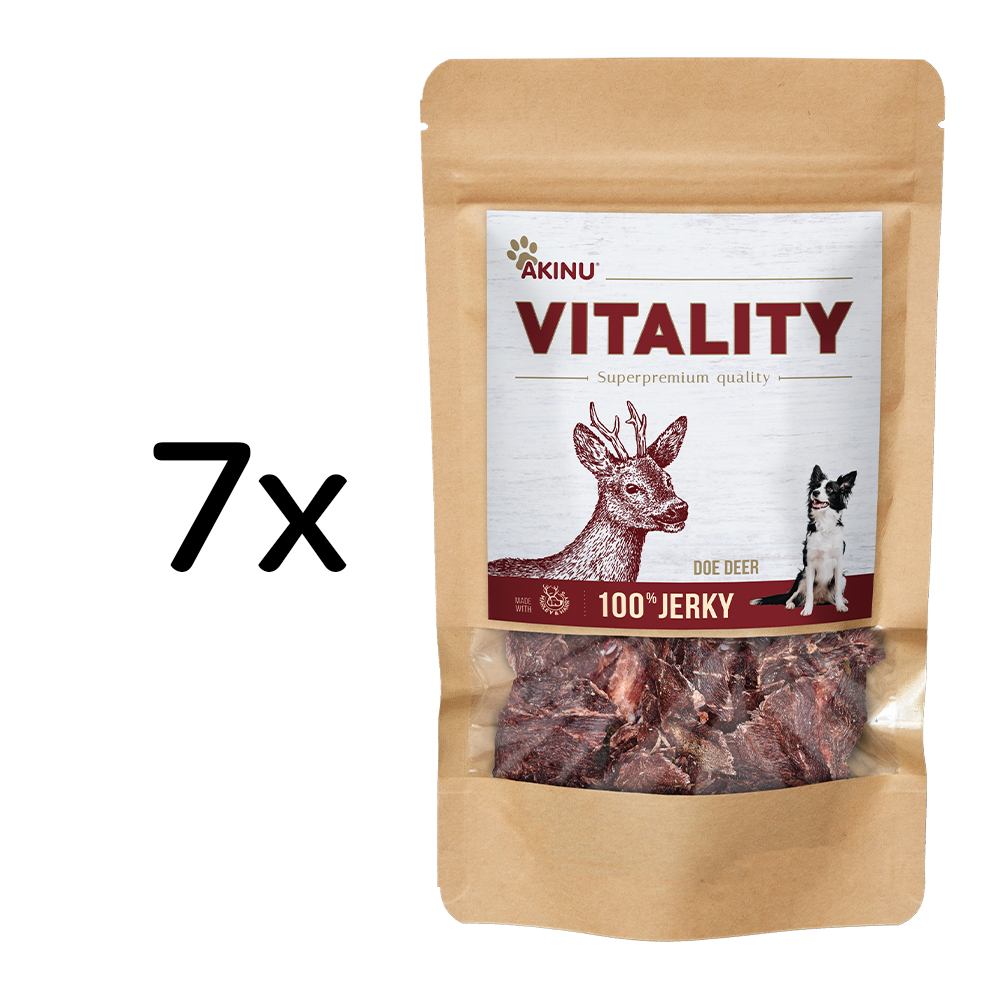 Akinu VITALITY Srnec jerky pamlsek pro psy 7 x 50 g