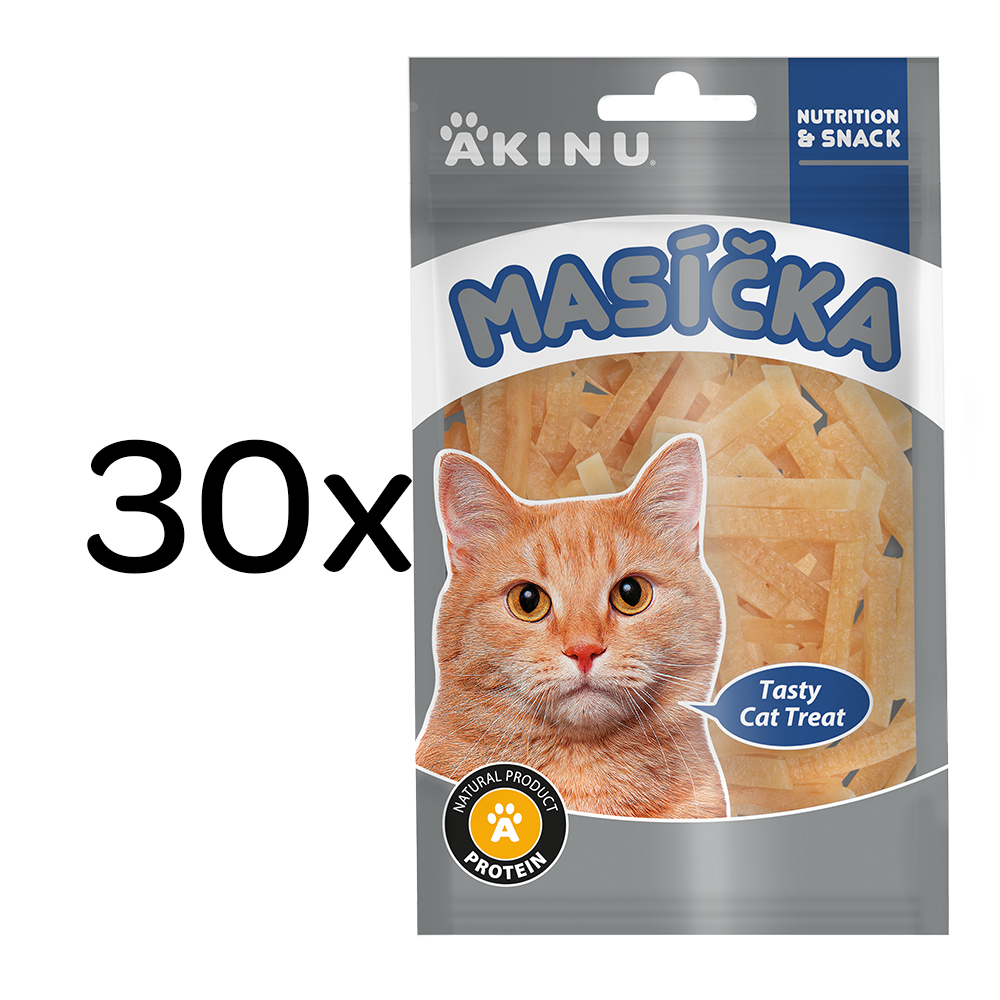 Akinu MASÍČKA Kuřecí řezanky pamlsek pro kočky 30 x 50 g