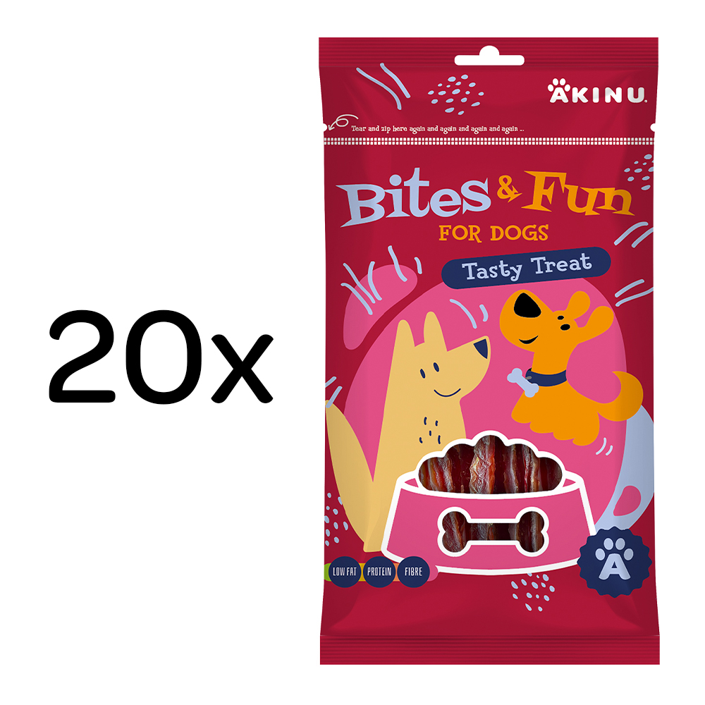 Akinu BITES & FUN Kachní prsíčka pamlsek pro psy 20 x 85 g