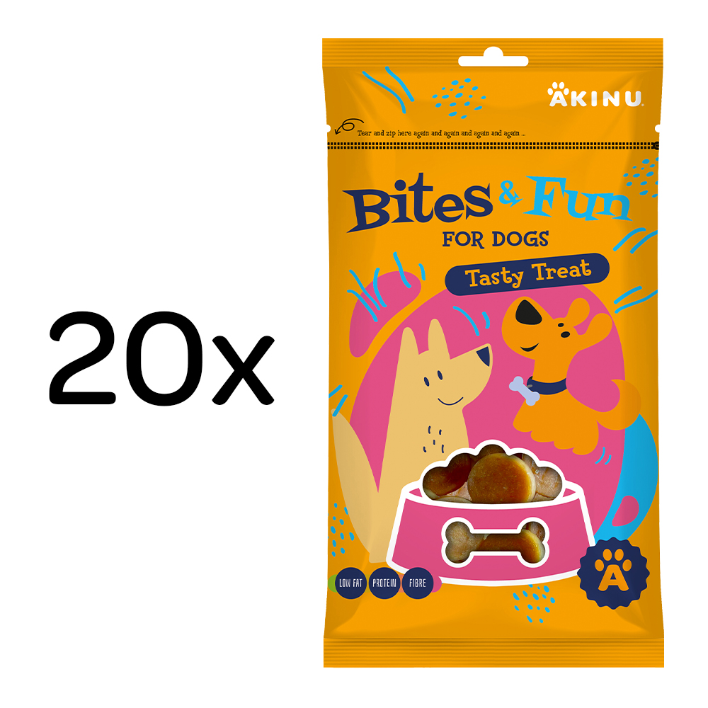 Akinu BITES & FUN Kuřecí chipsy pamlsek pro psy 20 x 85 g