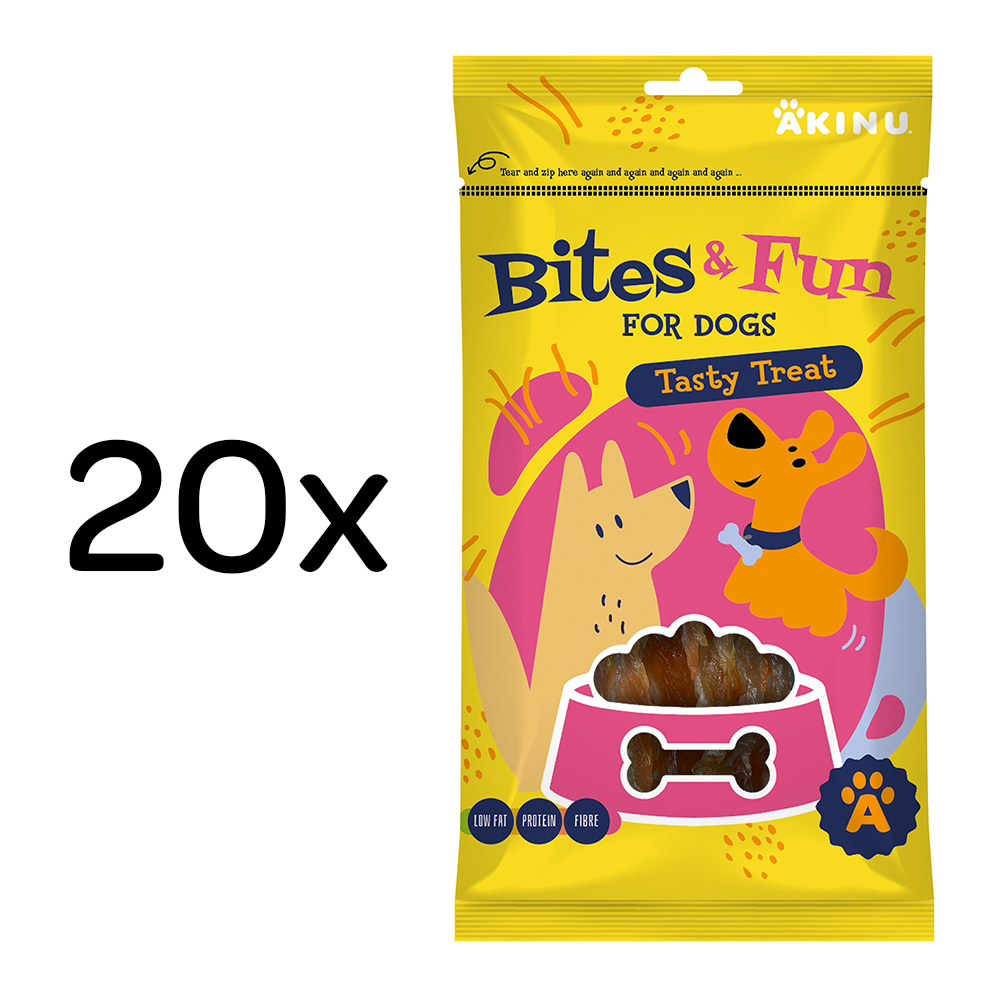 Akinu BITES & FUN Kuřecí kousky pamlsek pro psy 20 x 85 g
