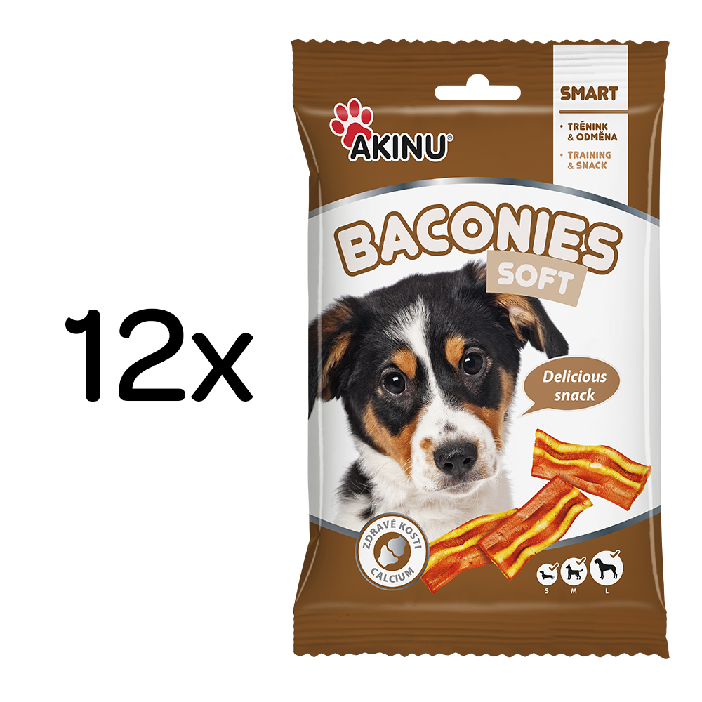 Akinu BACONIES Slaninky pamlsek pro psy 12 x 85 g