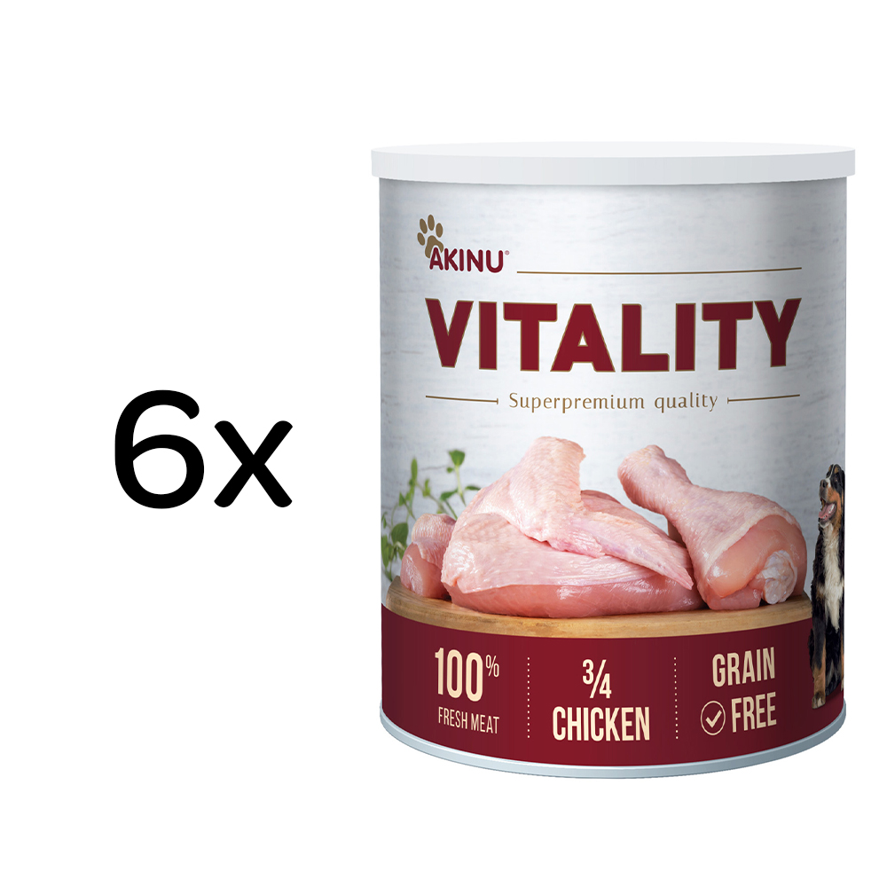 Akinu VITALITY 3/4 Kuřete konzerva pro psy 6 x 800 g
