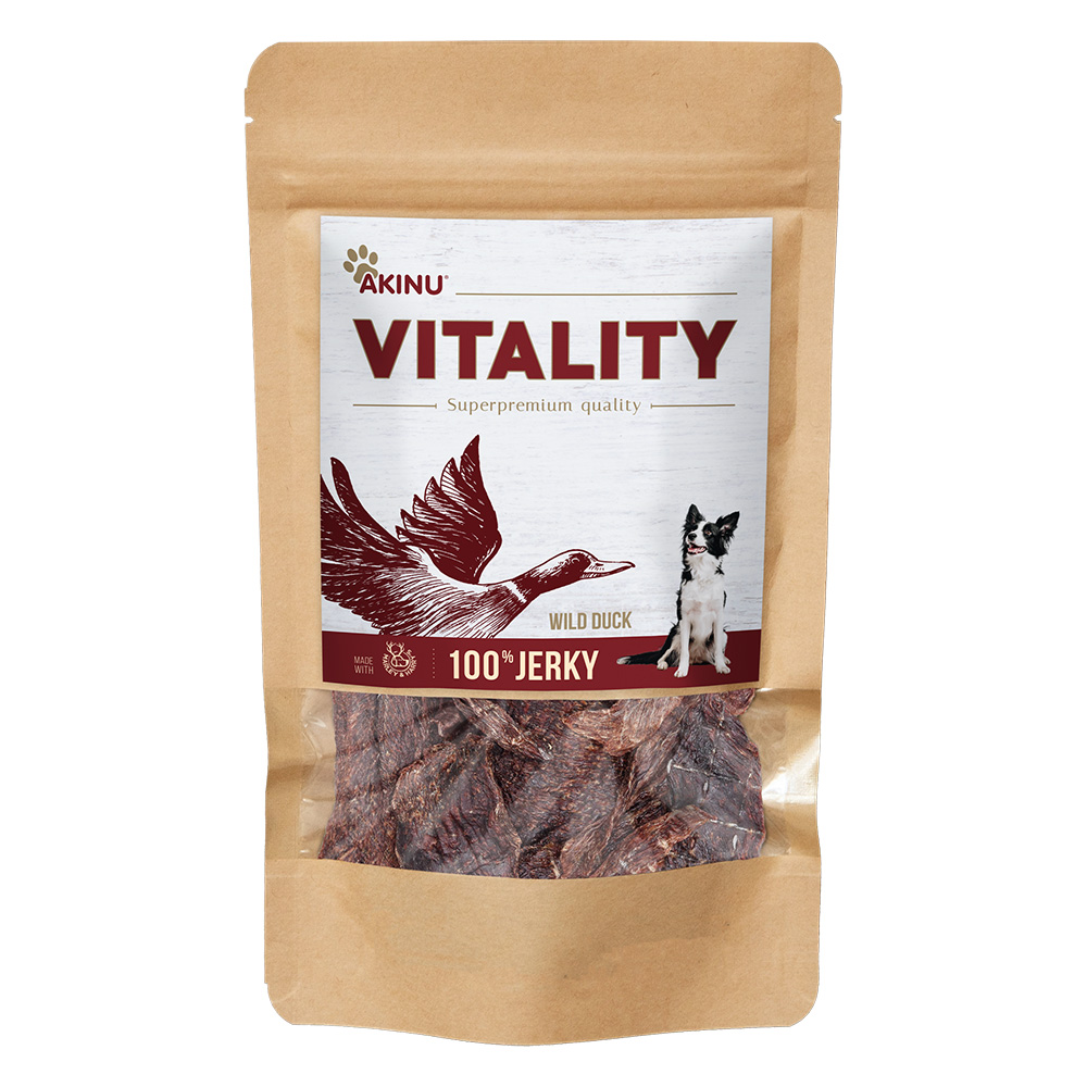 Akinu VITALITY Divoká kachna jerky pamlsek pro psy 50 g