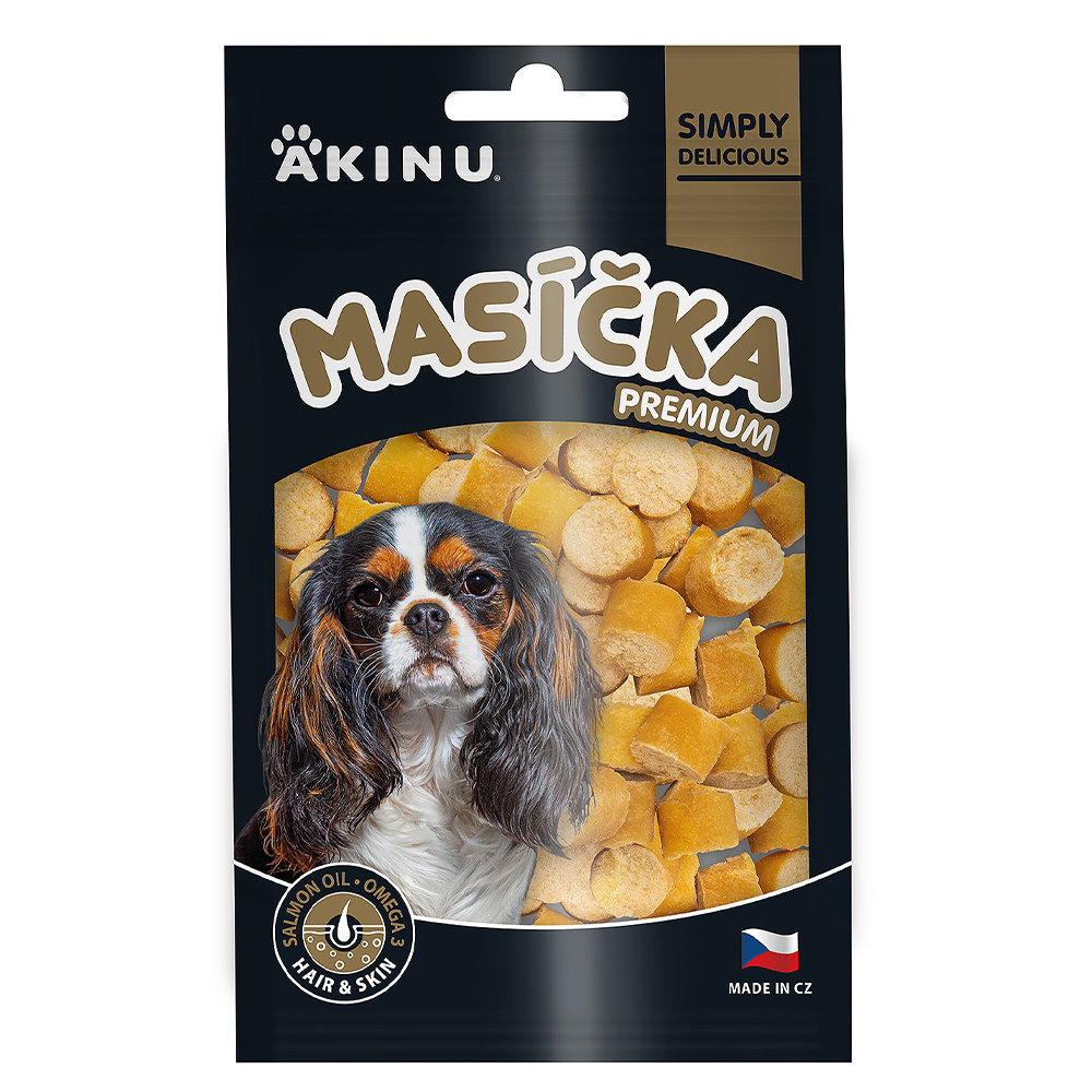 Masíčka Prémium Akinu MASÍČKA PREMIUM Hair & Skin pamlsek pro psy 75 g