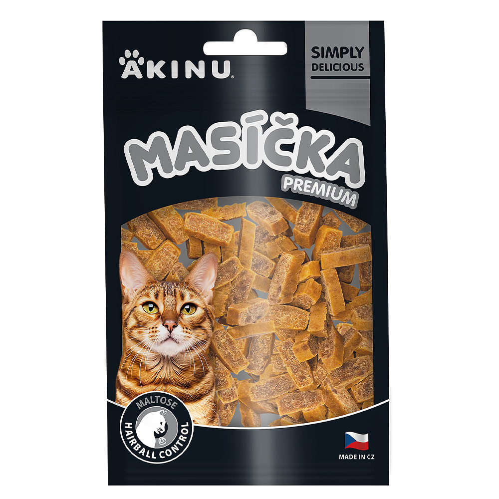 Masíčka Prémium Akinu MASÍČKA PREMIUM Hairball Control pamlsek pro kočky 50 g