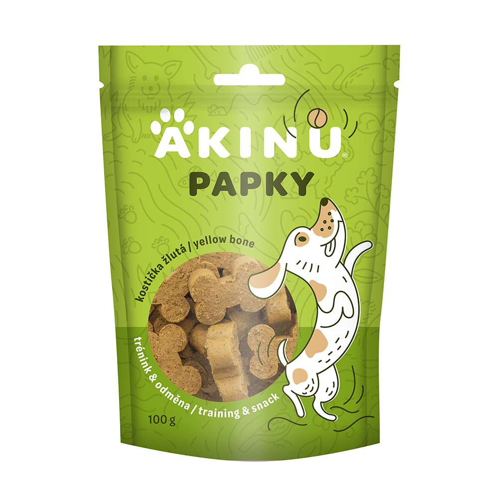 Akinu PAPKY Kostička žlutá pamlsek pro psy 100 g