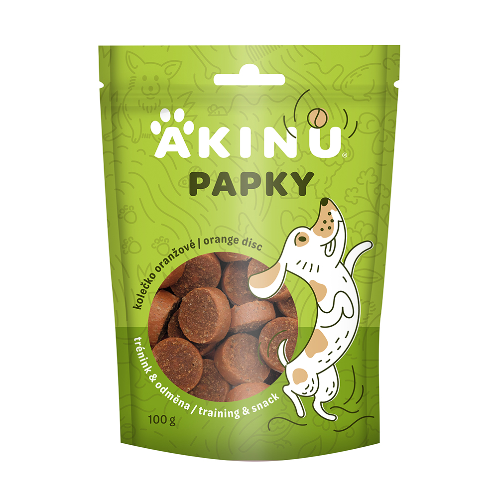 Akinu PAPKY Kolečko oranžové pamlsek pro psy 100 g