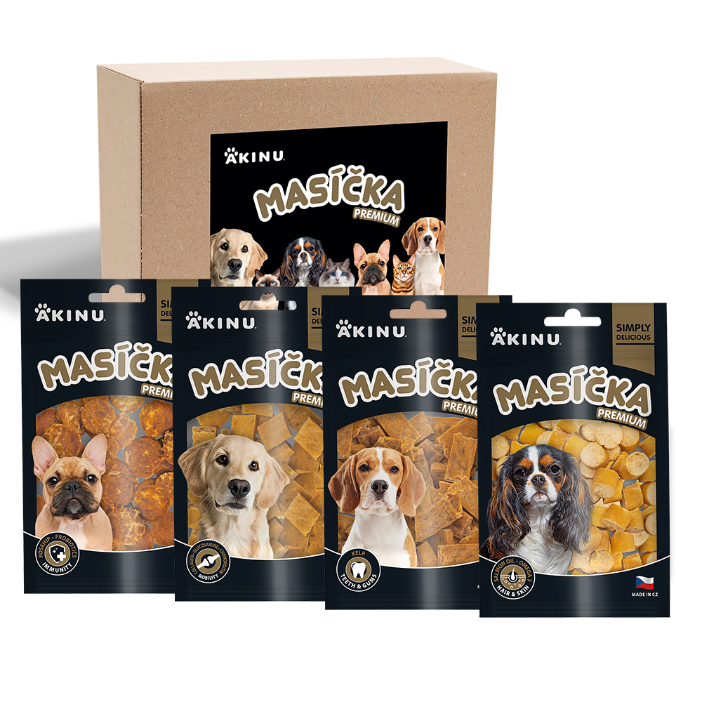 Akinu MASÍČKA PREMIUM BOX Pamlsky pro psy