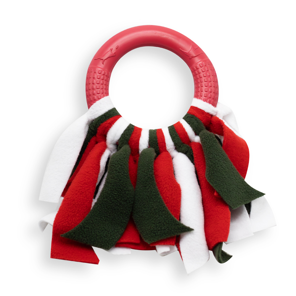 Akinu VÁNOCE Charitativní výcvikový kruh fleece & guma hračka pro psy