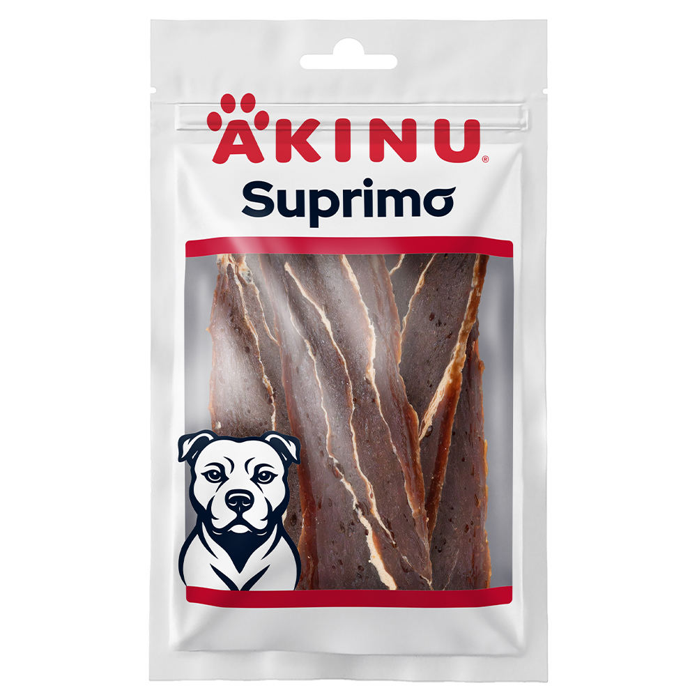 Akinu SUPRIMO Hovězí měkké plátky pamlsek pro psy mramorovaný 75 g