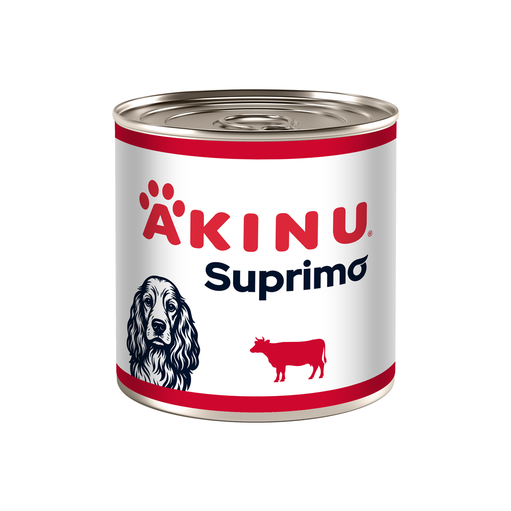 Akinu SUPRIMO Mleté s hovězím konzerva pro psy 400 g