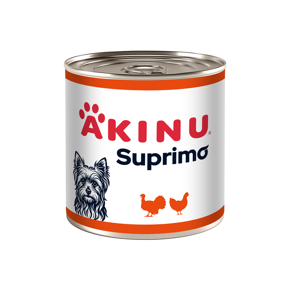 Akinu SUPRIMO Mleté s krůtím konzerva pro psy 400 g