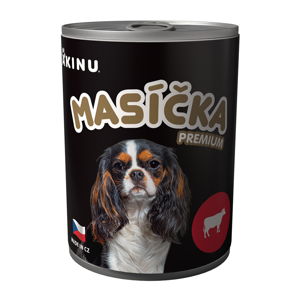 Akinu MASÍČKA PREMIUM Mleté s hovězím konzerva pro psy 400 g