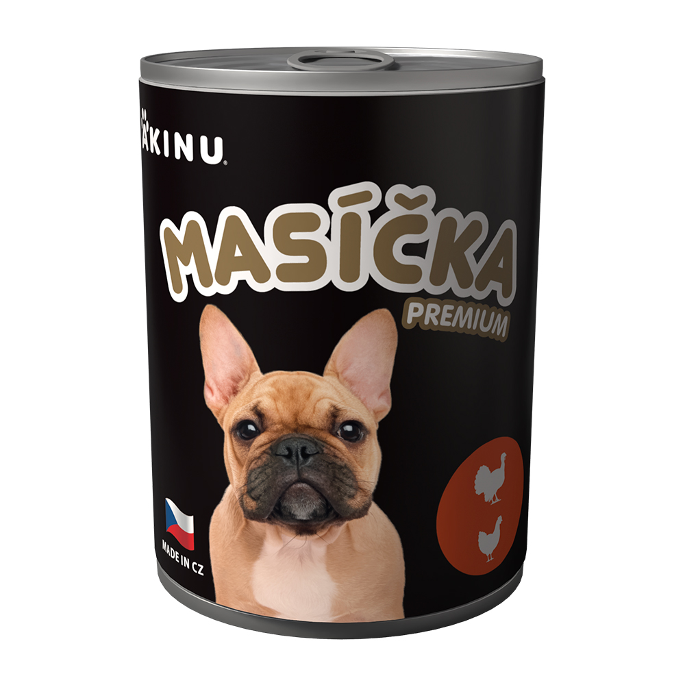 Akinu MASÍČKA PREMIUM Mleté s krůtím konzerva pro psy 400 g