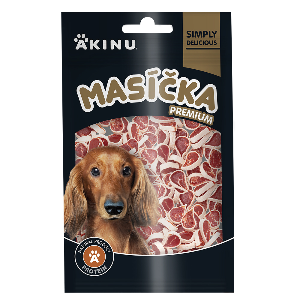 Akinu MASÍČKA PREMIUM Mini kachna pamlsek pro psy mramorovaný 75 g