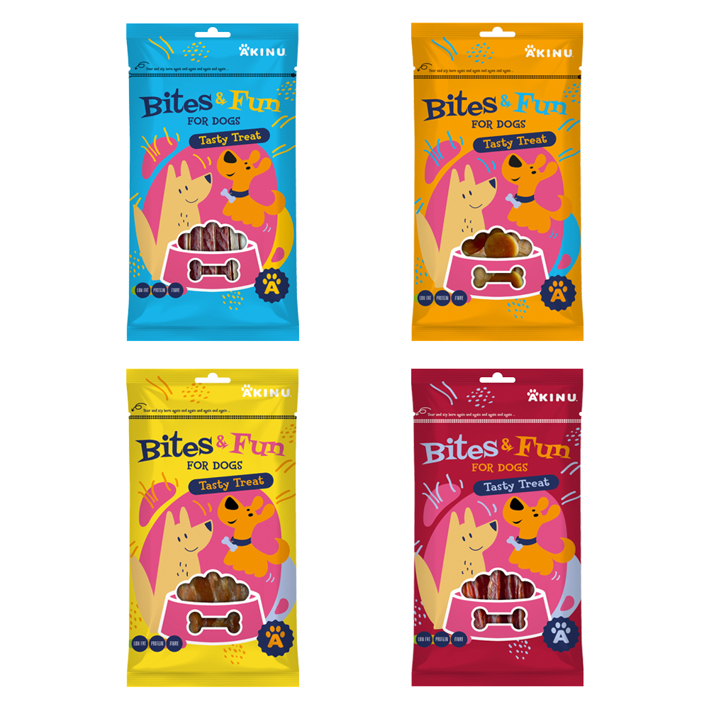 Akinu BITES & FUN MIX pamlsky pro psy 4 x 85 g
