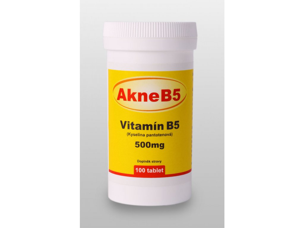 Vitamín B5 500mg 100 tablet Vitamin B5 500 mg AkneVitamin.cz