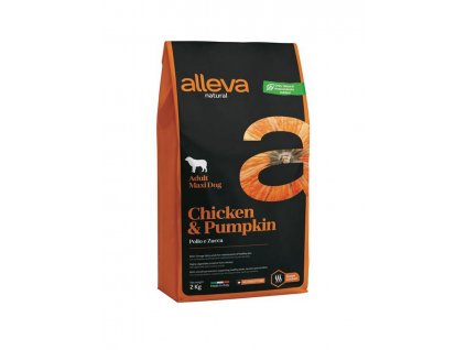 alleva natural dog dry adult maxi chicken and pumpkin 2 r