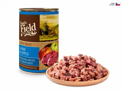 44602 sams field true lamb meat and apple 400 g 1