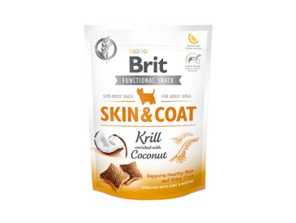 brit care dog functional snack skin coat krill 150g original