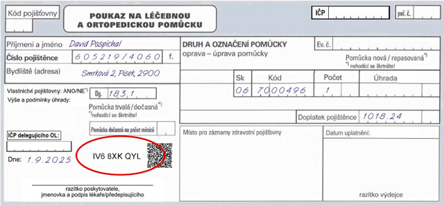 Tištěný poukaz – ukázka