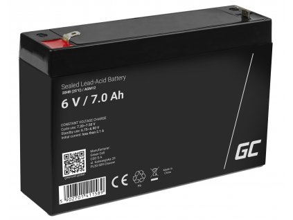 Baterie 6V AGM, kapacita: 7Ah, 7.2Ah (Kapacita 7Ah)