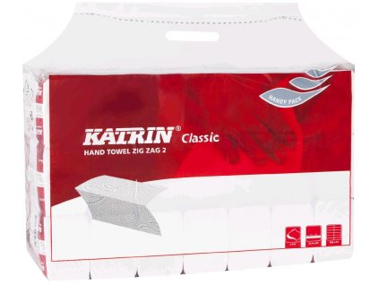 Ručník papírový skládaný KATRIN 2 Zigzag-ZZ2, 2 vrstvy, 3150 ks, bílá