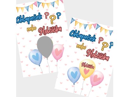 Stírací los "Balónky" - odhalení pohlaví