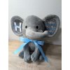 Plyšový slon s údaji děťátka