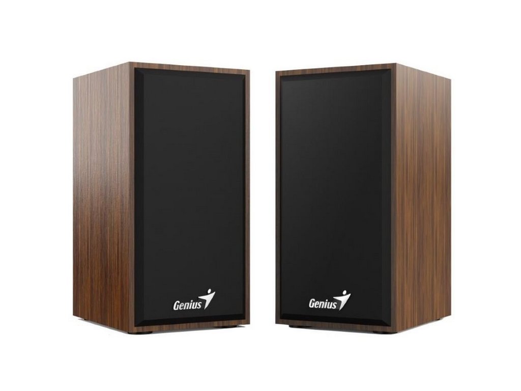 Reproduktory GENIUS SP-HF180, 2.0, 6W, drevený, hnedý