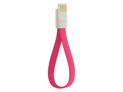 4-OK USB-MICROUSB DATA CABLE MAGNET, PINK 20cm