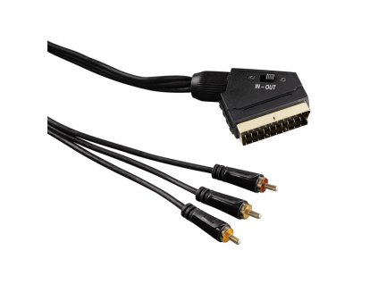 Hama 122163 video kábel SCART vidlica - 3 cinch vidlice AV, IN/OUT, 1,5m