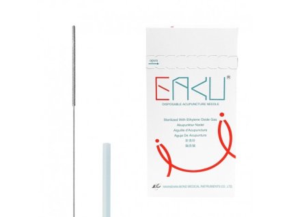 Akupunktúrne ihly - EAKU - oceľová rukoväť - balené v 10 ihlách s vodidlom - 300 ks (VEĽKOSŤ IHLY 0,30 x 60 mm)