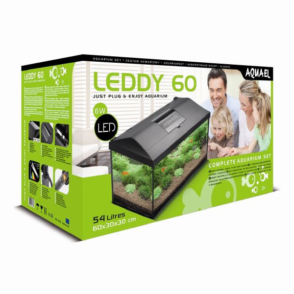 AQUAEL Akvárium LEDDY PLUS 60 cm Varianta: černá