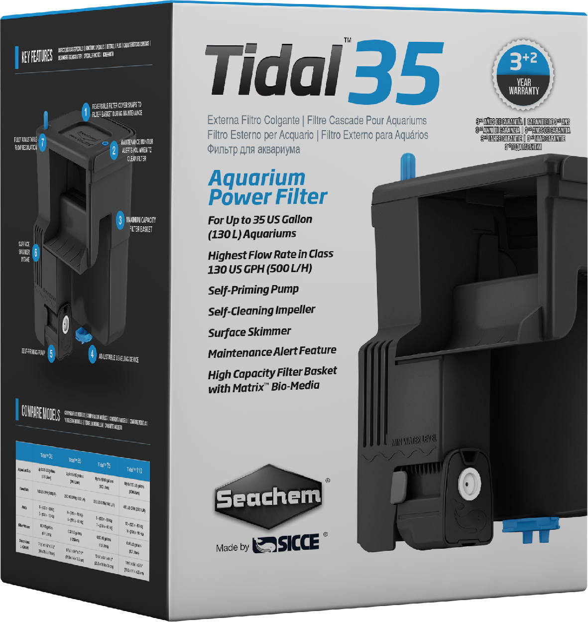 SEACHEM Vnější filtr TIDAL 35, 500 l/h