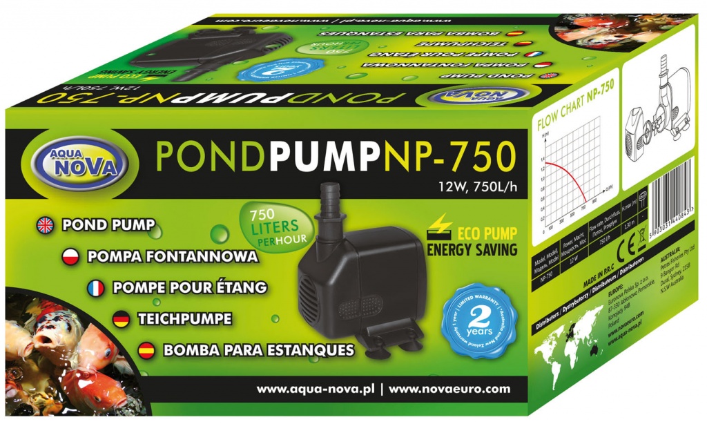 AQUA NOVA Fontánové čerpadlo NP-750