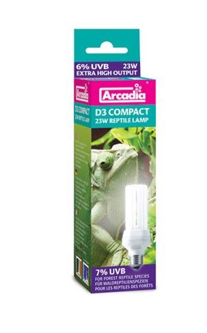 Arcadia Žárovka D3 Compact Reptile Lamp 23W 7.0 UVB